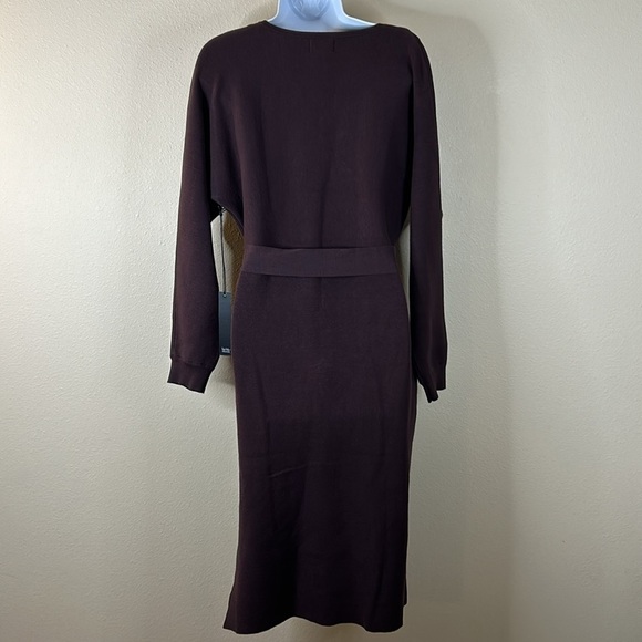 NWT Nicole Miller Knit Sweater Dress Brown Medium - Picture 4 of 7